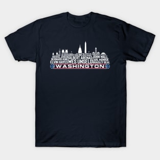 Washington State Basketball Team All Time Legends Washington D.C skyline T-Shirt